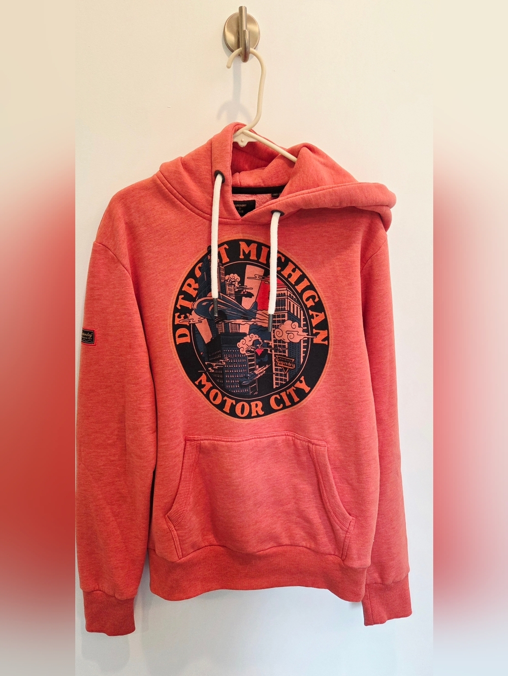 Superdry Heritage Mountain Hoodie with Detroit Michigan Motor City Graphic